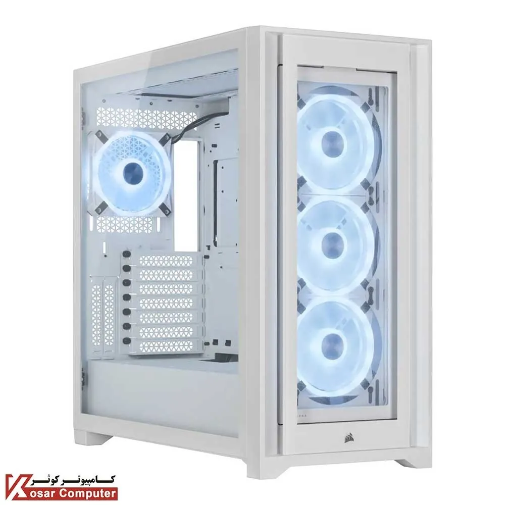 کیس کورسیر سفید مدل iCUE 5000X RGB QL Edition