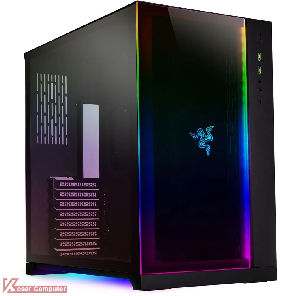 کیس لیان لی مشکی مدل PC 011 DYNAMIC Razer Edition