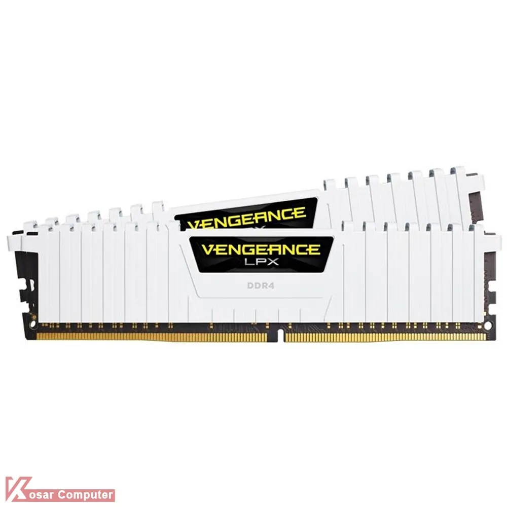 رم کورسیر سفید 32 گیگابایت (2×16) دو کانال DDR4 3200 مدل Vengeance LPX CL16