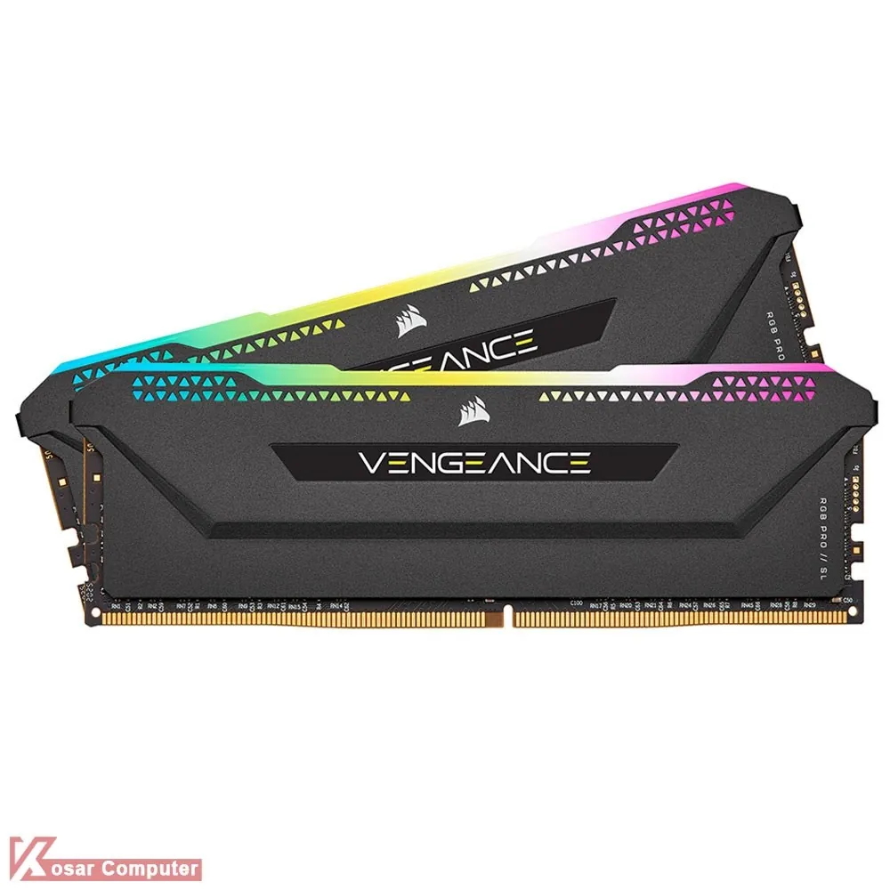 رم کورسیر 32 گیگابایت (2×16) دو کانال DDR4 3200 مدل Vengeance RGB PRO SL CL16