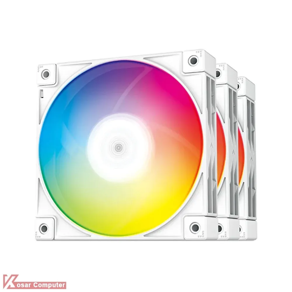فن کیس دیپ کول سفید مدل FC120 WHITE ARGB 3 IN 1