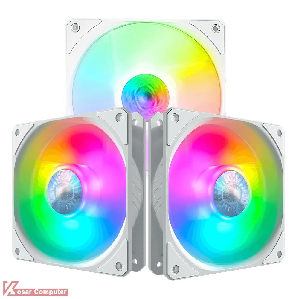 فن کیس سفید کولر مستر مدل SickleFlow 120 ARGB WHITE 3IN1