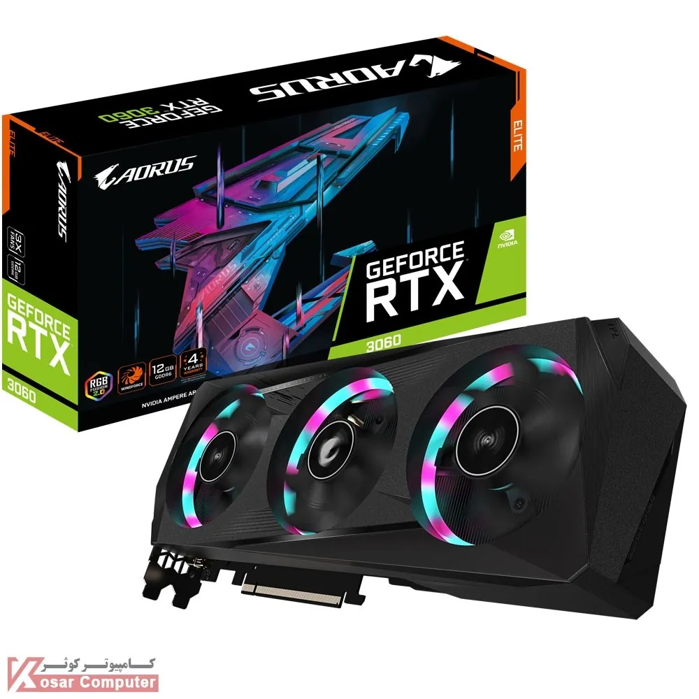 کارت گرافیک گیگابایت AORUS RTX 3060 ELITE 12G
