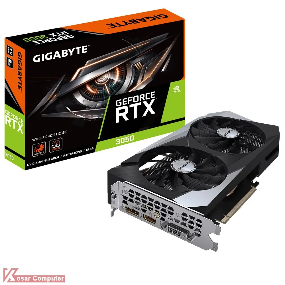 کارت گرافیک گیگابایت RTX 3050 WINDFORCE OC 8G