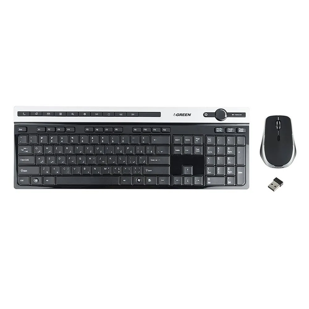کیبورد و ماوس بیسیم گرین GKM505W