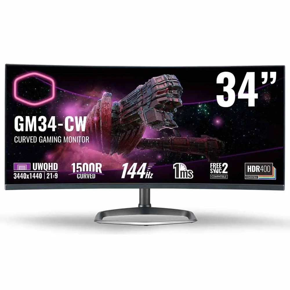 مانیتور خمیده گیمینگ کولر مستر GM34-CW سایز 34 اینچ