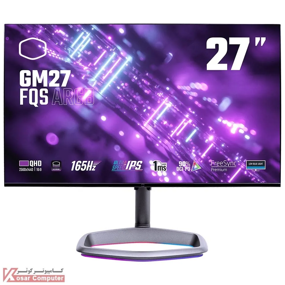 مانیتور 2k گیمینگ کولر مستر GM27-FQS ARGB سایز 27 اینچ
