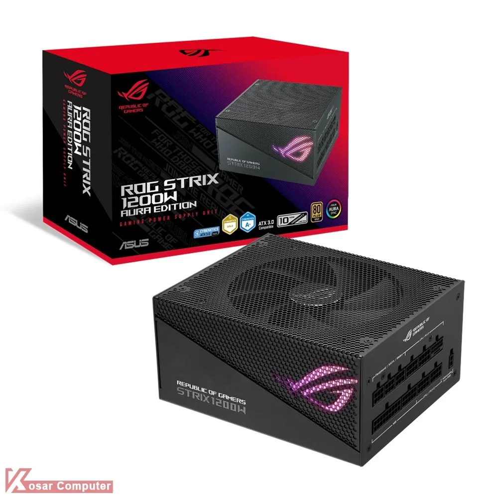 پاور ایسوس 1200 وات فول ماژولار مدل ROG STRIX 1200W Gold Aura