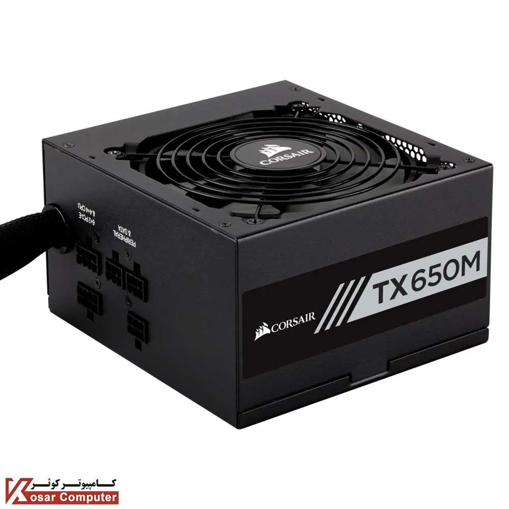 پاور کورسیر نیمه ماژولار 650 وات مدل TX650M