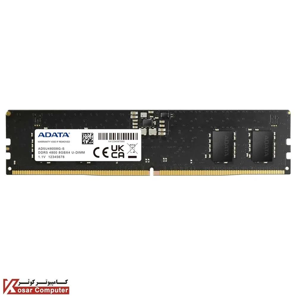رم ای دیتا 8 گیگابایت DDR5 CL40 باس 4800 مدل U-DIMM