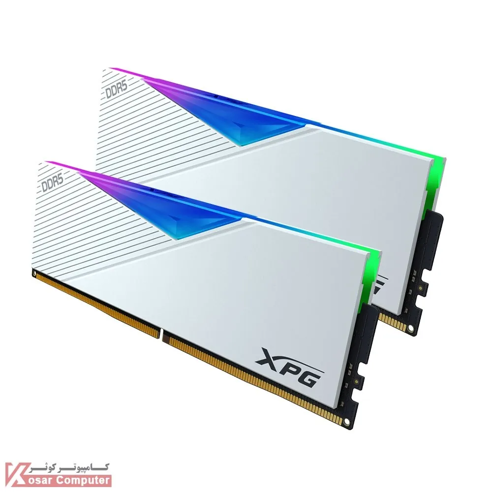 رم ای دیتا 32 گیگابایت (2×16) دو کانال سفید DDR5 CL38 باس 5200 مدل LANCER RGB