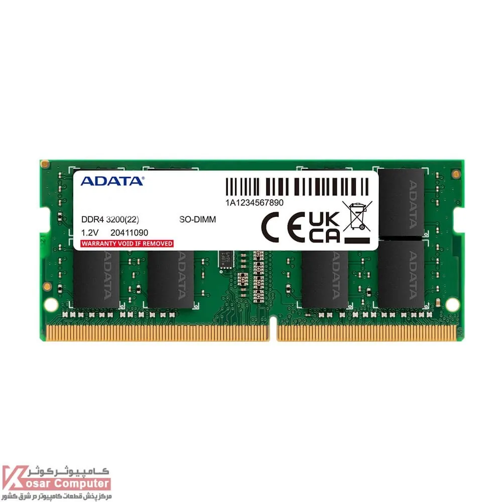 رم لپ تاپ ای دیتا ظرفیت 8 گیگابایت DDR4 باس 3200 مدل Premier