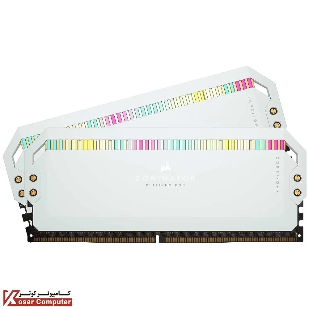 رم کورسیر 32 گیگابایت (2×16) سفید دو کانال DDR5 5200 مدل Dominator Platinum RGB CL40