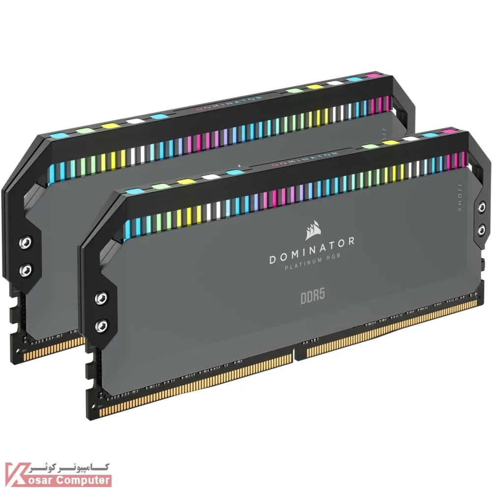 رم کورسیر 32 گیگابایت دو کانال DDR5 6000 مدل Dominator Platinum RGB CL30
