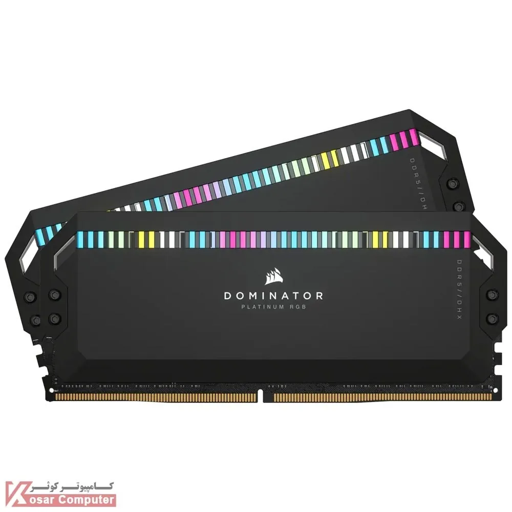 رم کورسیر 64 گیگابایت (2×32) دو کانال DDR5 6400 مدل Dominator PLATINUM RGB CL32