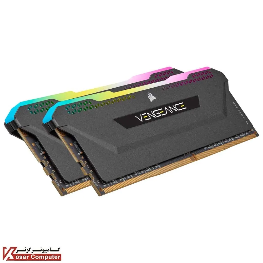 رم کورسیر 32 گیگابایت (2×16) دو کانال DDR4 3600 مدل Vengeance RGB PRO SL CL18