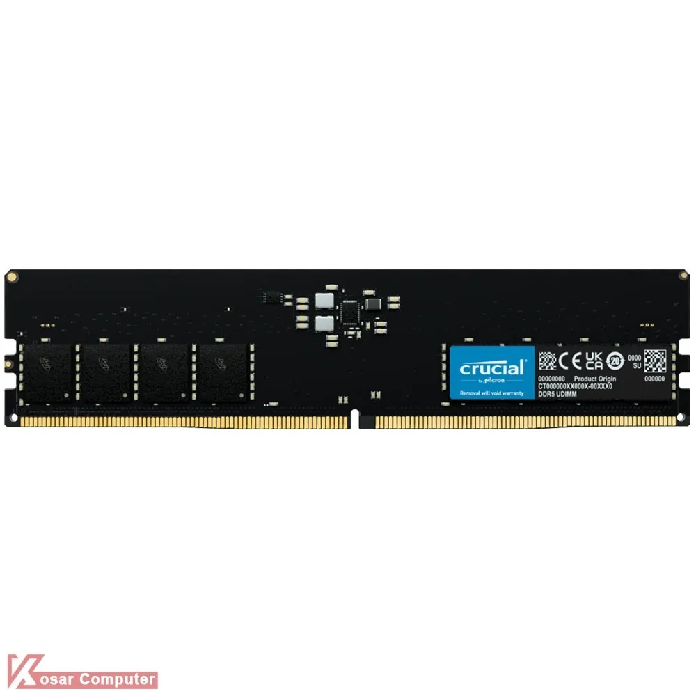 رم کروشیال 8 گیگابایت DDR5 CL40 باس 4800 مدل CRUCIAL U-DIMM