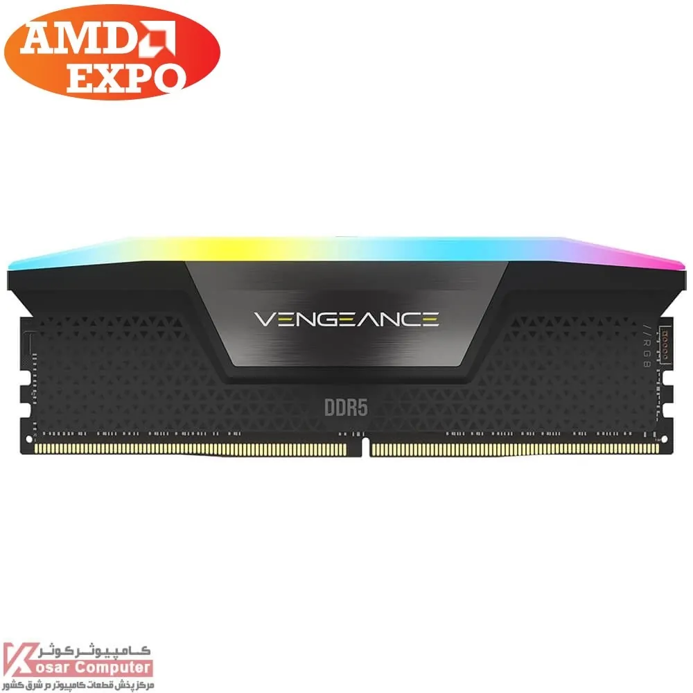 رم کورسیر 32 گیگابایت (1×32) تک کانال DDR5 5200 مدل Vengeance RGB CL40 EXPO AMD