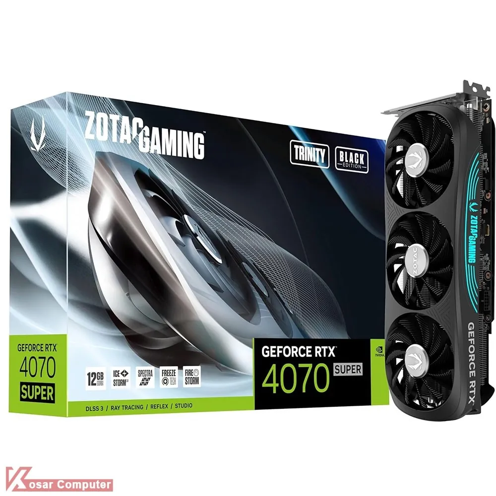 کارت گرافیک زوتک GAMING RTX 4070 SUPER Trinity Black Edition 12G