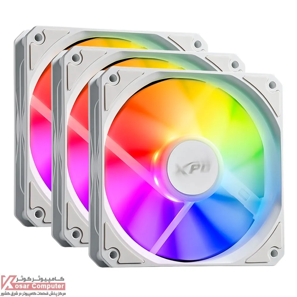 فن کیس 3 تایی سفید ایکس پی جی  VENTO R 120 ARGB PWM 3 IN 1 WHITE