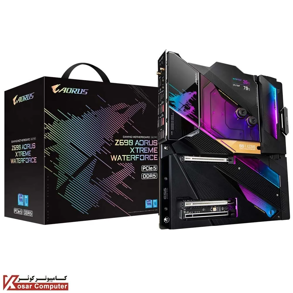 مادربرد گیگابایت Z690 AORUS XTREME WATERFORCE با حافظه DDR5